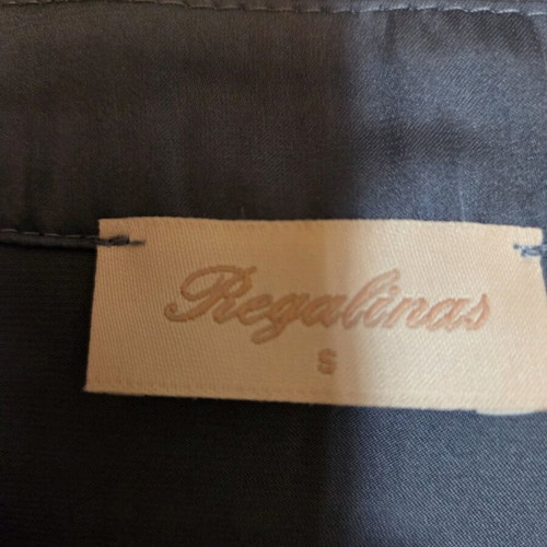 Regalinas blue satin blouse like new, small
