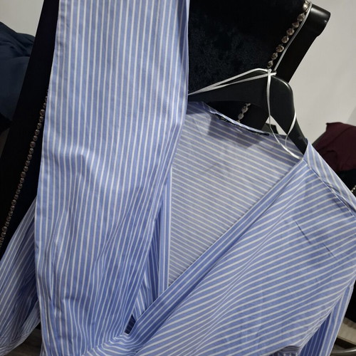 Zara Basic striped wrap shirt small, like new, blue and white