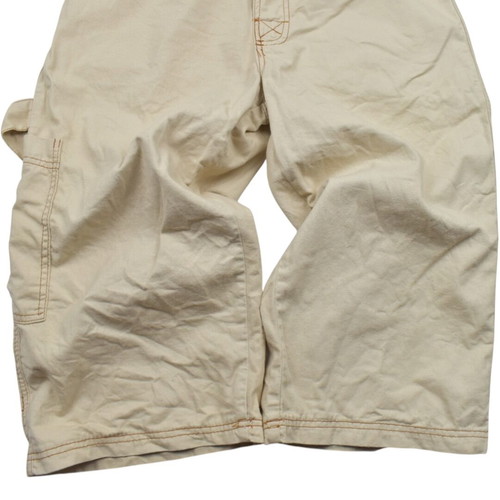 Tribal Baggy Long Shorts Beige Y2K Hip Hop Skate Style used, size XS-S