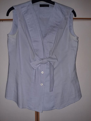 FIDELE Blue Shirt Like New with Front Bow Ties, Size M