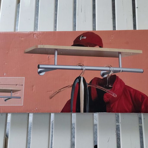 Shelf and clothes hanger new for wall mounting