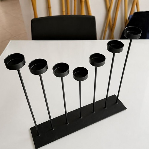 Candelabrum 7-Seat black matte metal like new