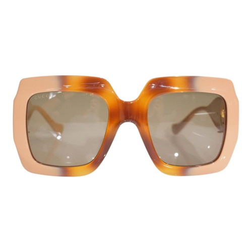 Gucci GG1022S oversized square sunglasses amber peach