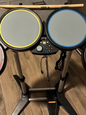 Drums Rock Band used for Xbox 360 with pedal and sticks