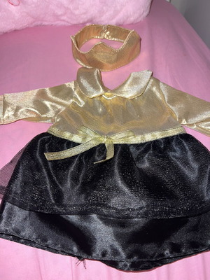 Doll dress used, 23 cm length, 15 cm underarm