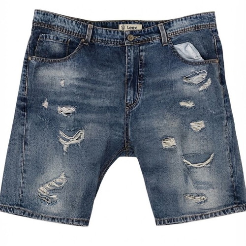 Leox Jeans Bermuda Shorts, distressed, size 40, blue