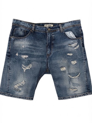 Leox Jeans Bermuda Shorts, distressed, size 40, blue