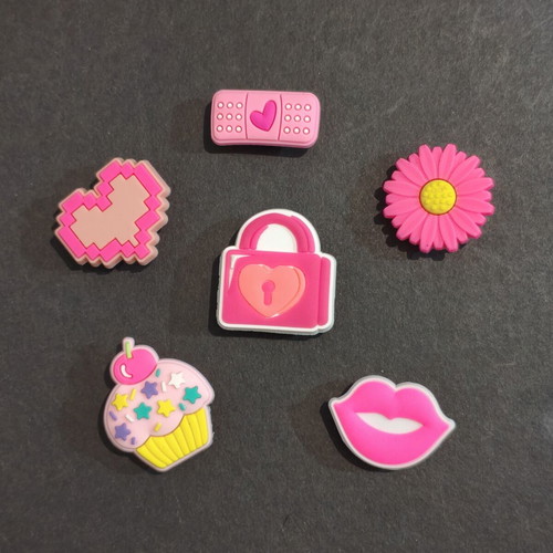 Crocs Charms Pins Jibbitz set brand new, white and pink