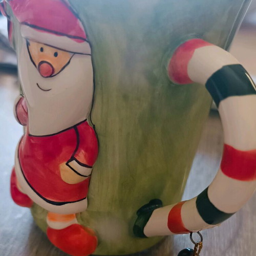 Ceramic mug HOFF INTERIEUR with Santa Claus design and bell new