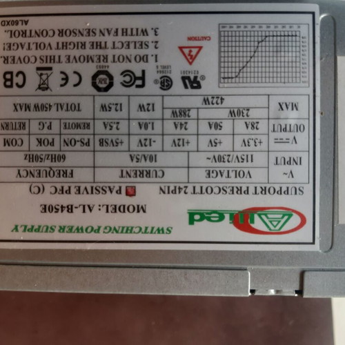 Computer power supply 450W used, excellent