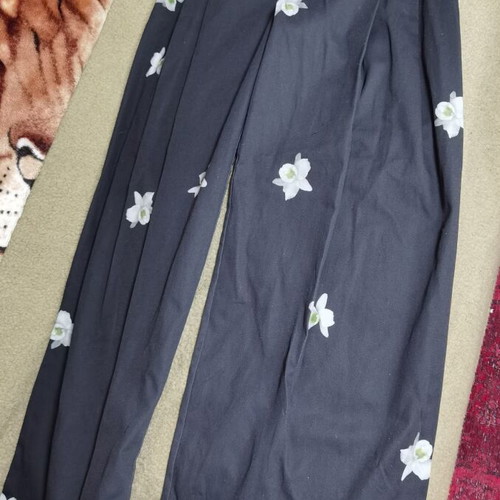 Pinko Sicilia XS pants new wide-leg with orchid print