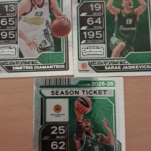 Panini Contenders Euroleague 2026 Panathinaikos base mini lot new, 3 cards