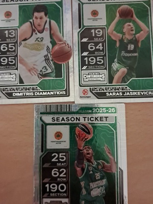 Panini Contenders Euroleague 2026 Panathinaikos base mini lot new, 3 cards