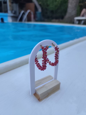 Hoop earrings with beads new