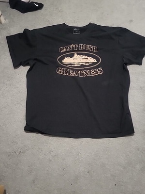 Central Cee Corteiz T-shirt like new, size L, black and gold