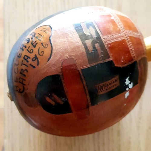 Vintage Colombian maracas 1966 handmade, used