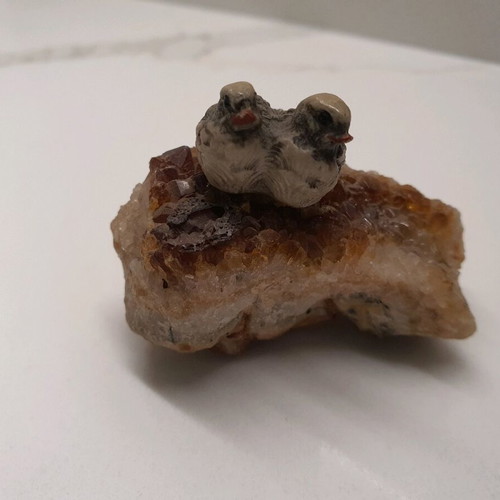Decorative crystal with 2 birds like new
