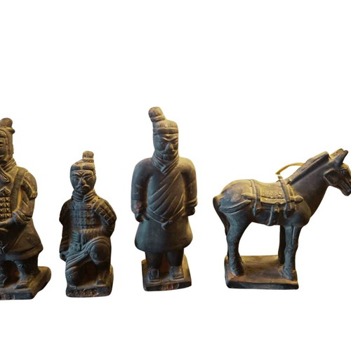 Terracotta Army replica collection, 4 ceramic statues from China