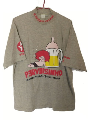 Humorous T-shirt used, vintage, size Large, grey, 100% cotton