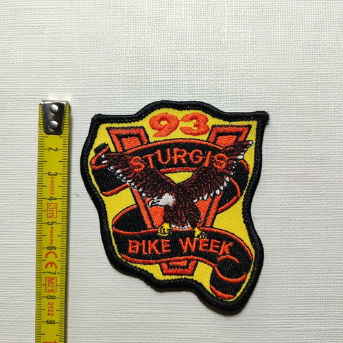 Sturgis 1993 embroidered patch used, Harley Davidson bikers