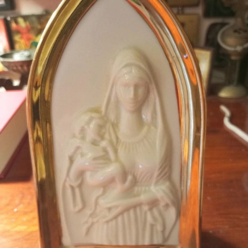 Porcelain Panagia image Crown Bavaria like new, 18×10cm