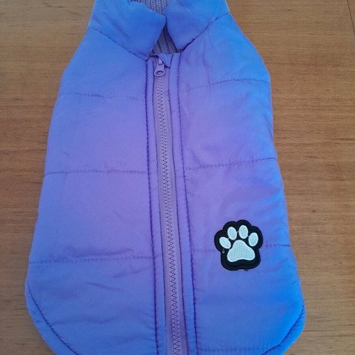 Dog jacket for small breed like new, purple color