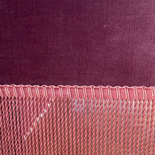 Vintage velvet living room set 1970s, burgundy