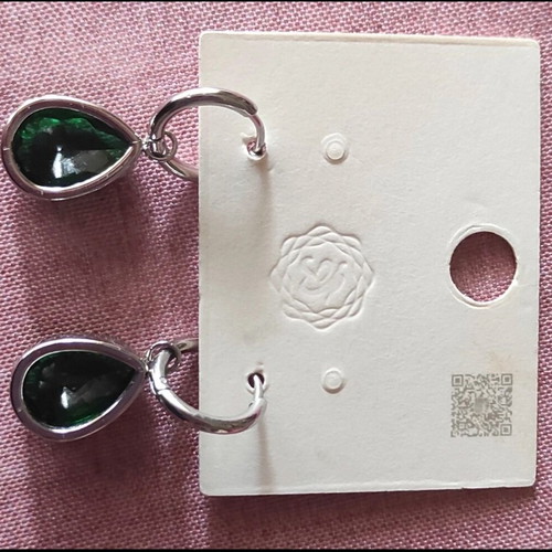 Stainless steel earrings like new, green