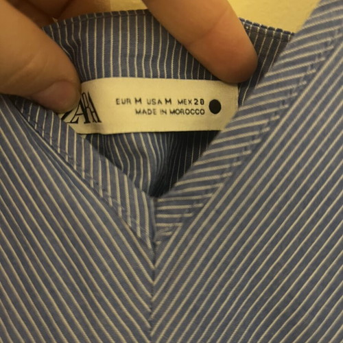 Zara blue dress with fine stripes, size M
