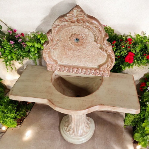 Astrea garden wall fountain beige and brown, new, concrete