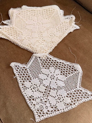 Handmade lace set of 8, 28x20 cm, like new