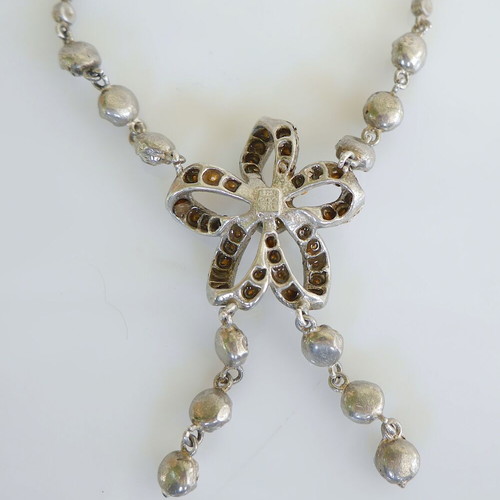 925 Silver Necklace used with cubic zirconia studs