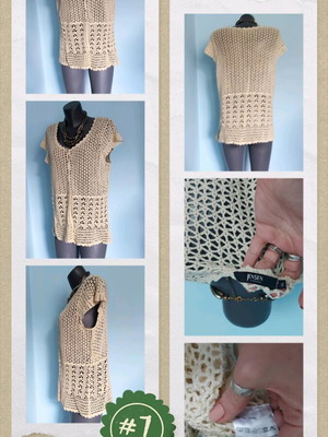 Jensen lace poncho tunic used like new, vintage cotton, XL-3XL