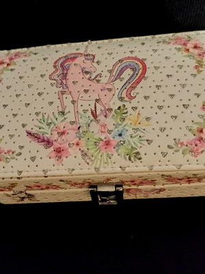 Jewellery box με μονόκερους καινούργιο, πολύχρωμο, με στρας και λουλούδια