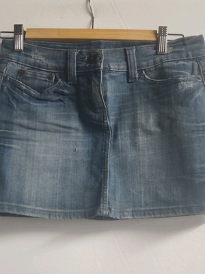 Denim mini skirt like new, size S 36 8, blue