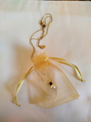 Steel necklace with white pearl new