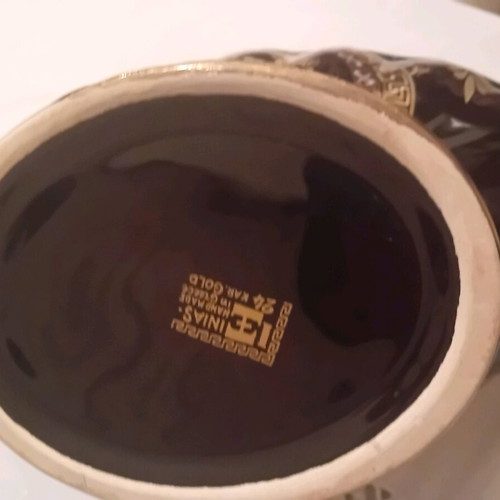 Handmade ceramics with 24 carat gold, set of 4 pieces