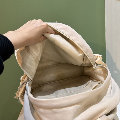 Beige travel bag backpack, used