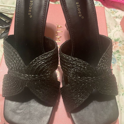 Mules new black knitted style, size 39