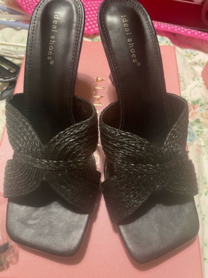Mules new black knitted style, size 39