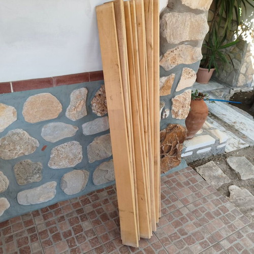 Set of 10 wooden slats 140 cm for bed