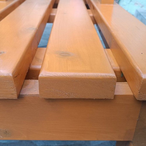 Wooden bench with center slat, new, 140x60cm