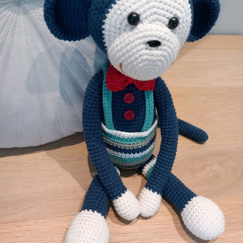 Handmade knitted monkey doll 36 cm new