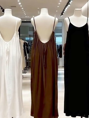 Shein plus size backless dress new, brown, 4XL