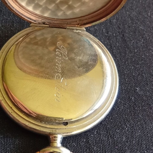 Enigma gold-plated Swiss pocket watch, mechanical
