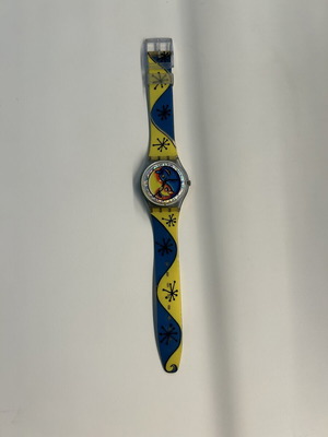 Swatch Fiz N' Zip Gent watch like new, blue and yellow