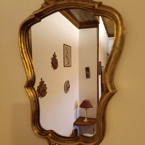 Vintage Rocaille Style Louis XV Mirror like new with gold wooden frame
