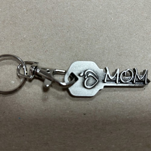 Key2Bme Inspirational Key-Shaped Keychain Mom New Silver