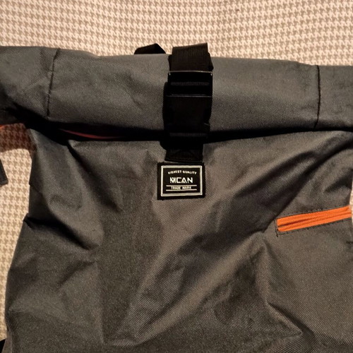 Mcan backpack bag gray with orange details like new