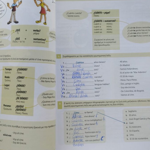 Spanish learning books A1 used with notes